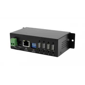 EXSYS EX-6003HMVS-POE-ON 4-portowy serwer USB 2.0 przez Gigabit Ethernet z PoE, ochrona ESD 15KV