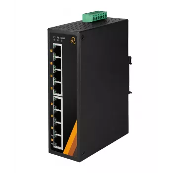 EXSYS EX-6226POE Przemysłowy 8-portowy przełącznik Gigabit PoE+ Switch, 12-36VDC, DIN-Rail