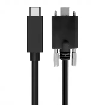Kabel EXSYS USB-C do USB-C 3.2 Gen 2x1 ze śrubami blokującymi, 2m, czarny EX-K1591V-2.0