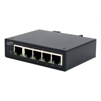 EXSYS 5-portowy przemysłowy switch Ethernet, 10/100 Mbps, DIN-Rail, -40° do +75°C EX-6200-T