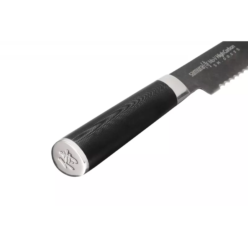 Nóż do chleba SAMURA Harakiri 230 mm Stonewash stal AUS-8 ząbkowane ostrze czarny ABS rękojeść