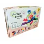 Gerardo's Toys Miękki zestaw klocków konstrukcyjnych z kółkami, 33 elementy (25 klocków + 8 części z kółkami)