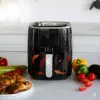 QUIN 4,5L cyfrowa frytkownica beztłuszczowa, 1500W, 80-200°C, timer 60 min, 8 programów, czarna