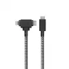 Native Union Belt Cable Duo kabel USB-C do USB-C/Lightning pleciony 1,5 m czarny