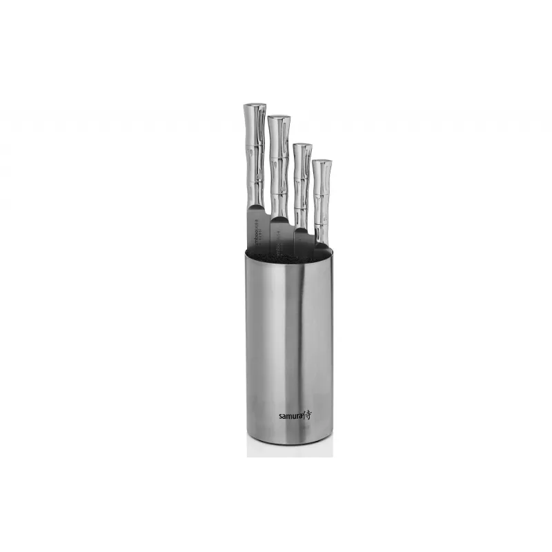 SAMURA Bamboo 4-elementowy zestaw noży ze stojakiem bambusowym, stal AUS-8