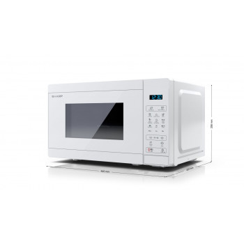 Kuchenka mikrofalowa Sharp YC-MG02E-C 2-w-1 z grillem, 20 l, 800 W, kremowa