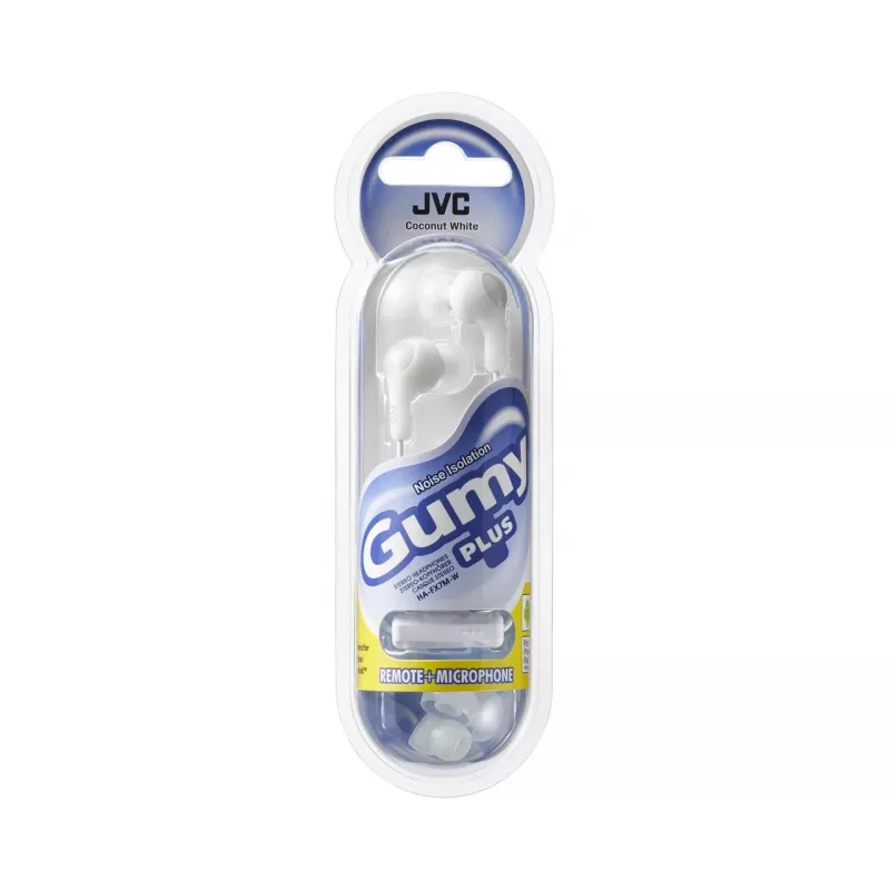 JVC Gumy Plus słuchawki dokanałowe z mikrofonem, białe
