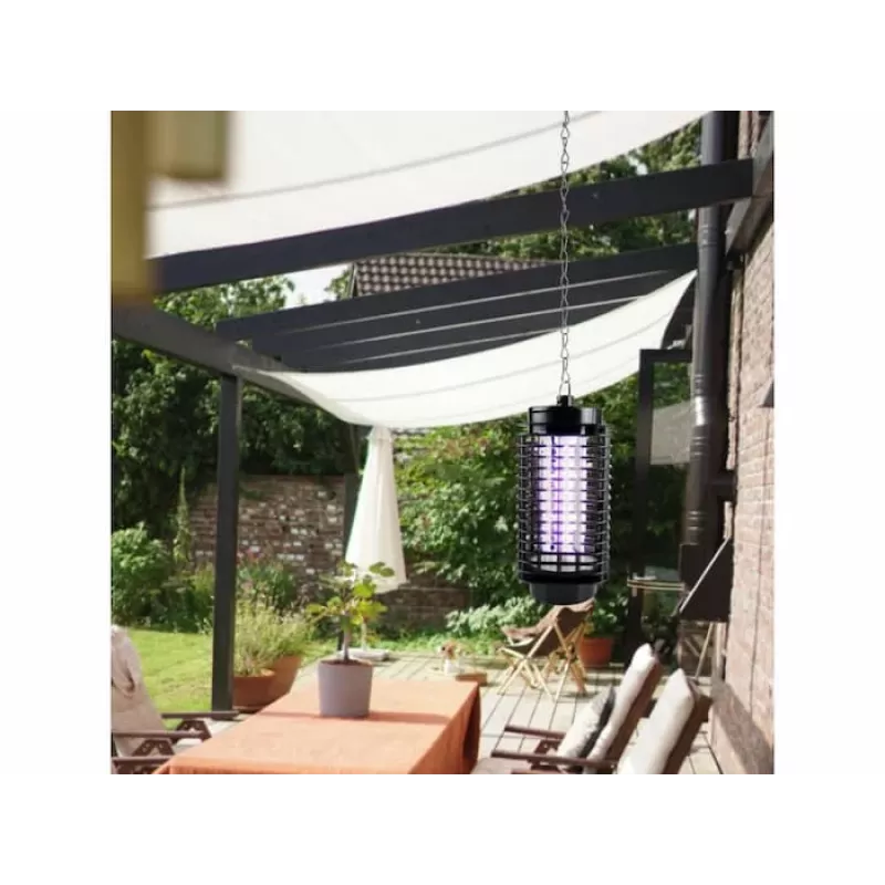 LUMIO Lampa na komary, 1,2 W, 230 V, zasięg 30 m², światło UV, siatka elektryczna, czarna