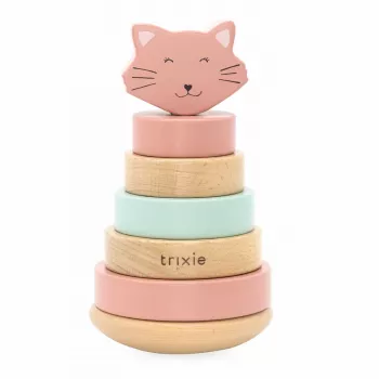 TRIXIE Cat Activity Fun Board Piramida, Drewniana Zabawka Inteligencyjna dla Kotów, 12+ Miesięcy
