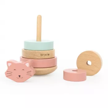 TRIXIE Cat Activity Fun Board Piramida, Drewniana Zabawka Inteligencyjna dla Kotów, 12+ Miesięcy