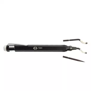 C.K Tools T2281 Zestaw narzędzi do usuwania zadziorów z 3 ostrzami HSS