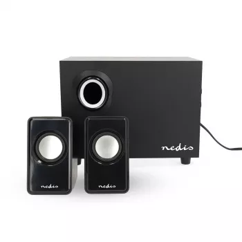 Nedis CSPR10021BK Głośniki komputerowe stereo 2.0 zasilane przez USB, 6W RMS, czarne