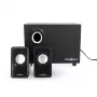 Nedis CSPR10021BK Głośniki komputerowe stereo 2.0 zasilane przez USB, 6W RMS, czarne