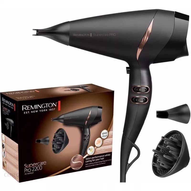 Suszarka do włosów Remington Supercare Pro AC7200, 2200W, czarna