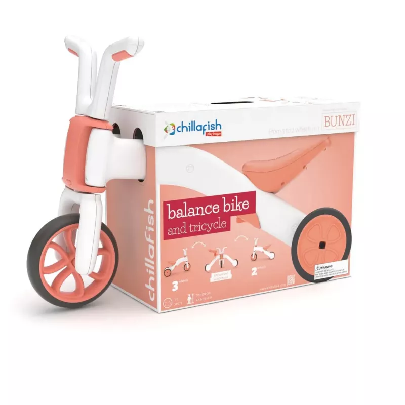 Chillafish Bunzi 2-w-1 rower balansowy i trójkołowy, Flamingo Pink, wiek 1-3