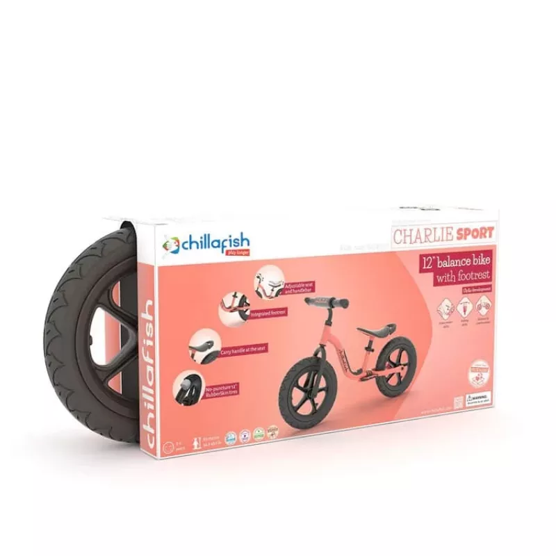 Chillafish Charlie Sport 12 Rowerek bez pedałów, Flamingo Pink, 2-5 lat