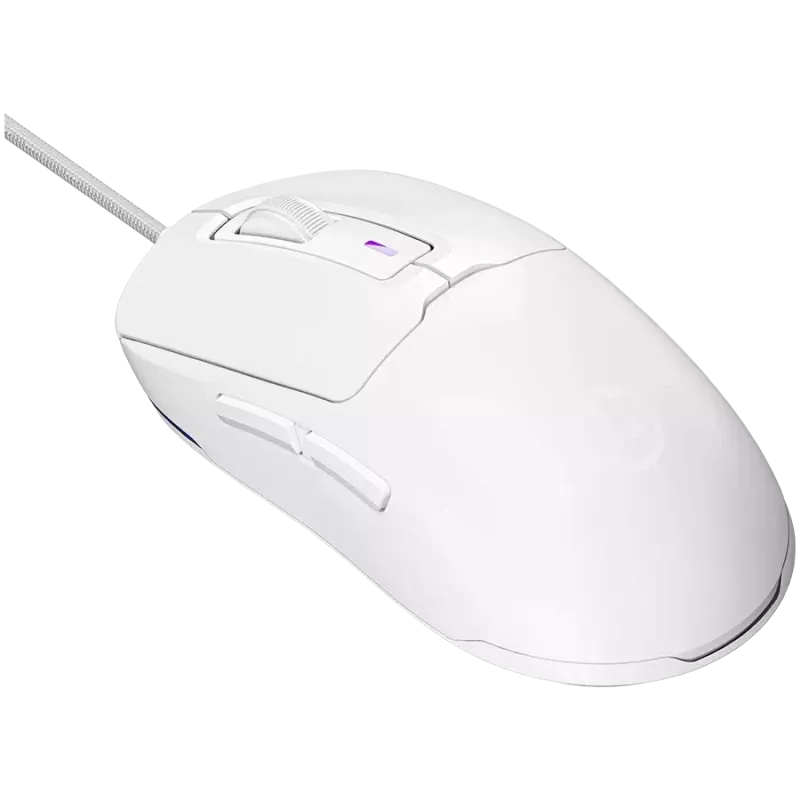 LORGAR LRG-MSA10R-WH Gamingowa mysz przewodowa, sensor optyczny Pixart PMW3311, MCU Hetai 571, 5000 DPI, 1000 Hz, 7 programowalnych przycisków, podświetlenie RGB, dla praworęcznych, biała