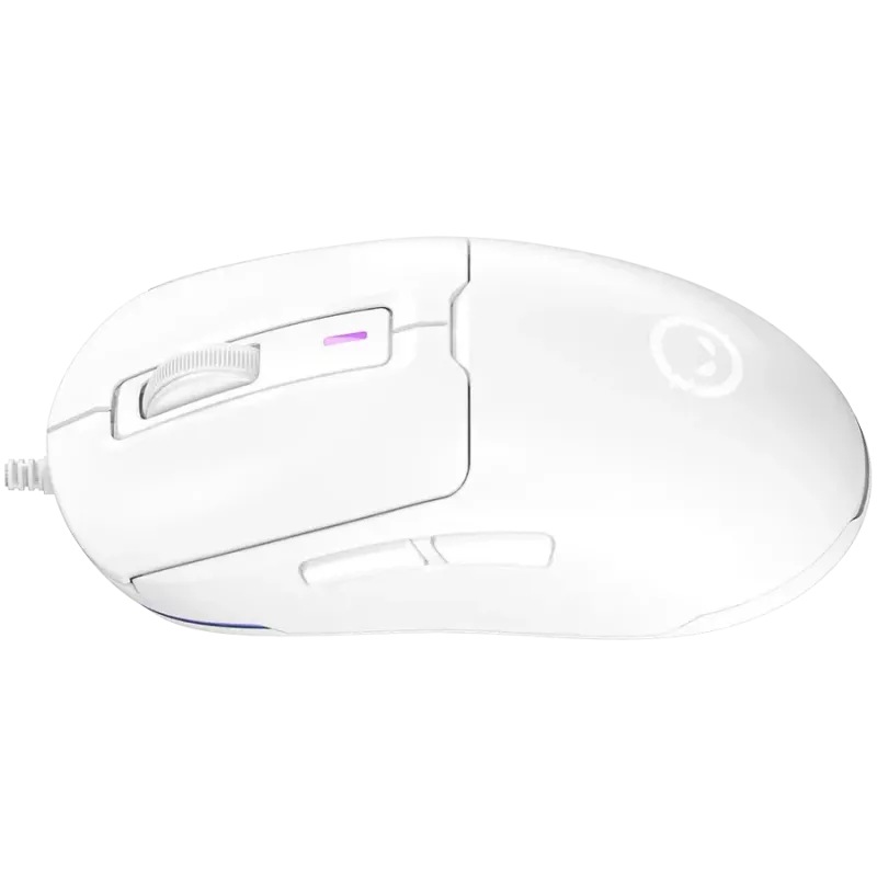 LORGAR LRG-MSA10R-WH Gamingowa mysz przewodowa, sensor optyczny Pixart PMW3311, MCU Hetai 571, 5000 DPI, 1000 Hz, 7 programowalnych przycisków, podświetlenie RGB, dla praworęcznych, biała