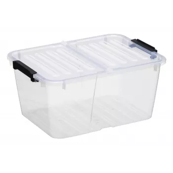 plast team HOME BOX FLEX 15L pudełko do przechowywania ze składaną pokrywą, z recyklingowanego PP, 1 sztuka 23010800