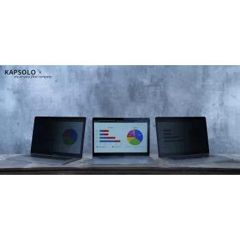 Filtr prywatności dwukierunkowy KAPSOLO do laptopów 14,5 cala 16:10, samoprzylepny, antyrefleksyjny, redukcja światła niebieskiego KAP12871