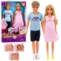 LEAN TOYS Anlily Zestaw lalek rodzinnych: ciężarna mama, tata, dziecko, niemowlę
