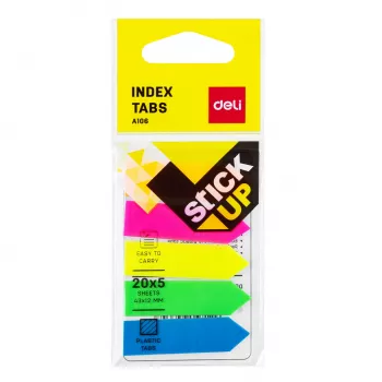 DELI Stick Up Indeksowe zakładki PP 50x12 mm 100 arkuszy Różne kolory (D338199)