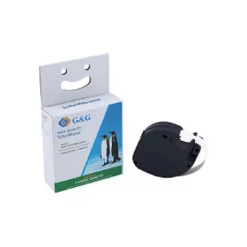 G&G BM-D-G-91221 Wkład z taśmą etykietującą 12mm x 4m Biały/Czarny dla DYMO