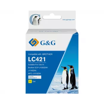 G&G Kompatybilny Tusz Brother LC421Y Żółty (200 Stron) 20562