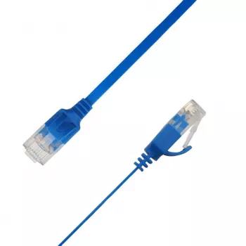 LinkIT Płaski kabel Ethernet U/UTP Cat6A, niebieski, 5m, 28 AWG, 10 Gbps, UTP-FL6A-00500-BL