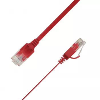 LinkIT Płaski kabel Ethernet U/UTP Cat6A, czerwony, 1,5m, 10 Gbps, 500 MHz, 32 AWG UTP-FL6A-00150-RD