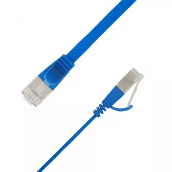 LinkIT Płaski U/FTP Cat6A Niebieski 4,5m (STP-FL6A-00450-BL)