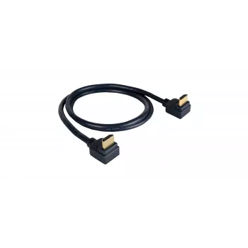 Kabel HDMI High-Speed z Ethernetem Kramer C-HM/RA2 serii C-HM/RA2-6, kątowy HDMI męski do kątowego HDMI męskiego, 1,8 m, potrójnie ekranowany, szary, obsługa 4K 97-0144006