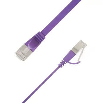LinkIT Flat U/FTP Cat6A fioletowy kabel krosowy 1,5m STP-FL6A-00150-PU