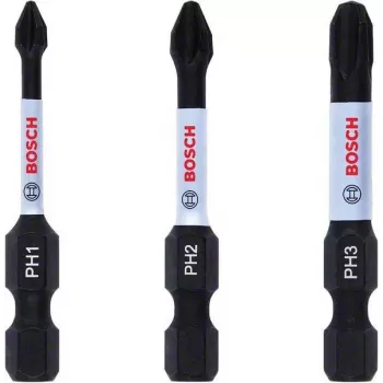 Bosch 2608522491 Zestaw bitów Phillips PH2, 3 sztuki, 25 mm, chwyt sześciokątny 1/4 cala