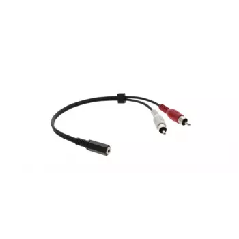 Kabel adaptera audio Kramer C-A35F/2RAM-1 – 3,5 mm żeńskie na 2x RCA męskie, 30 cm, czarny