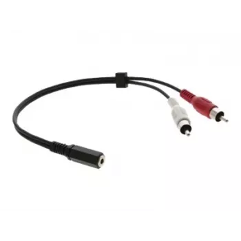 Kabel adaptera audio Kramer C-A35F/2RAM-1 – 3,5 mm żeńskie na 2x RCA męskie, 30 cm, czarny