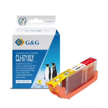 G&G XL żółty wkład atramentowy kompatybilny z Canon CLI-571XLY (13859)