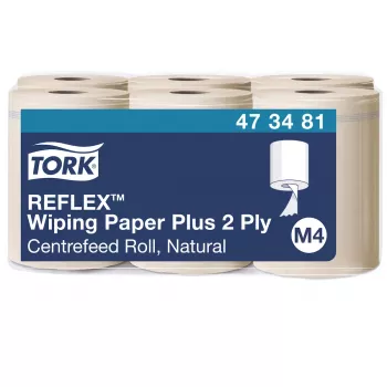 Tork Reflex Advanced M4 Centrefeed Rolki Papieru Do Wycierania, 2-Warstwowy, Naturalny, 429 Listków, 6 Rolek 473481