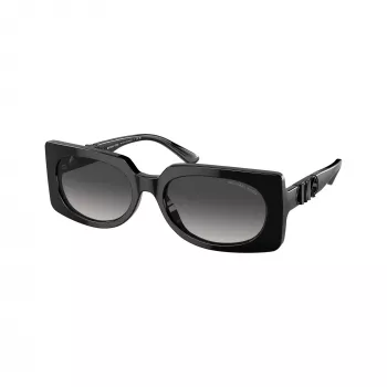 Michael Kors Damskie Kwadratowe Okulary Przeciwsłoneczne Hvar, Oprawki Dark Tortoise, Szare Gradientowe Soczewki, 56mm MK221530058G5