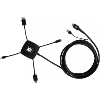 Kabel adaptera prezentacyjnego Kramer K-SPIDER Multi-Format - HDMI/DisplayPort/Mini DisplayPort/USB-C na HDMI/USB - 3,05 m - 4K Active 91-00015599