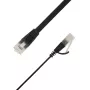 LinkIT Płaski kabel sieciowy Ethernet U/FTP Cat6A 3,5m Czarny STP-FL6A-00350-BLK