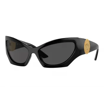 Okulary przeciwsłoneczne męskie Versace VE4450-GB1-87, czarna oprawka, szare soczewki, 60/16/125 mm