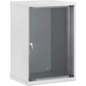 Szafa sieciowa Intellinet 19 inch do montażu naściennego, Basic Line, 15U, głębokość 400 mm, szara RAL 9005 (716727)