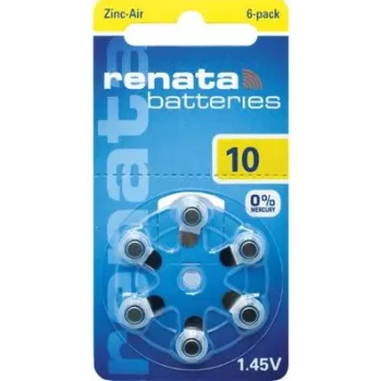 Bateria do aparatów słuchowych Renata ZA10 Zinc-Air PR70 105 mAh 1,4 V 6-pak ZA10.DP6 0HG