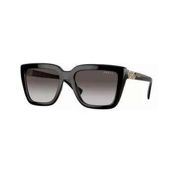 Okulary przeciwsłoneczne damskie Vogue VO5575SBW448G, kwadratowa oprawka z acetatu, czarne, szare gradientowe soczewki, 55mm