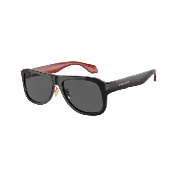 Giorgio Armani Męskie Kwadratowe Okulary Przeciwsłoneczne AR8209 6069B1 Matowe Czarne Ciemnoszare 54mm