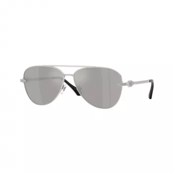 Okulary przeciwsłoneczne męskie Versace VE2283-10006G Pilot czarne/szare lustrzane 61mm