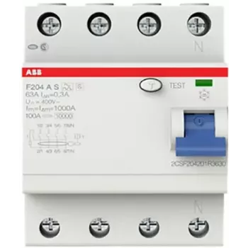 Wyłącznik różnicowoprądowy ABB F204AS-63/0.3 4P 63A 300mA Typ A 2CSF204201R3630