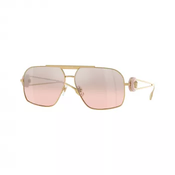 Okulary przeciwsłoneczne damskie Versace VE2269-10027E, oprawki w kolorze jasnego złota, brązowe gradientowe soczewki, 60/14/140 mm