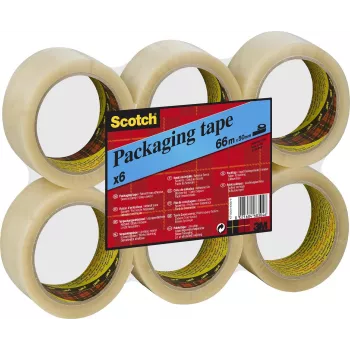 Taśma pakowa 3M Scotch 6890, 50mm x 66m, przezroczysty PVC, silna przyczepność, cicha praca, 50 mikronów - 1 rolka (PVC6RT)